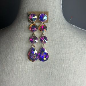 Aurora Borealis dangle earrings prom, pageant, formal wear
